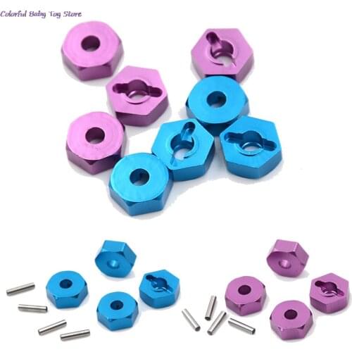 4pcs 12MM 4P HSP 102042 1/10 Upgrade Parts For 4WD RC Car Himoto Aluminum Wheel Hex Nut With Pins Drive Hubs