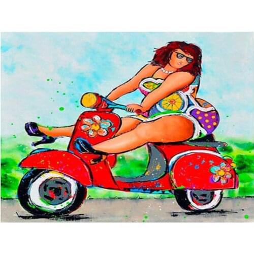 5D DIY Diamond Painting Sexy Fat Girl Full Square Round 3D Embroidery Paste Pictures of Rhinestones Cross Stitch Kit Decor DF563