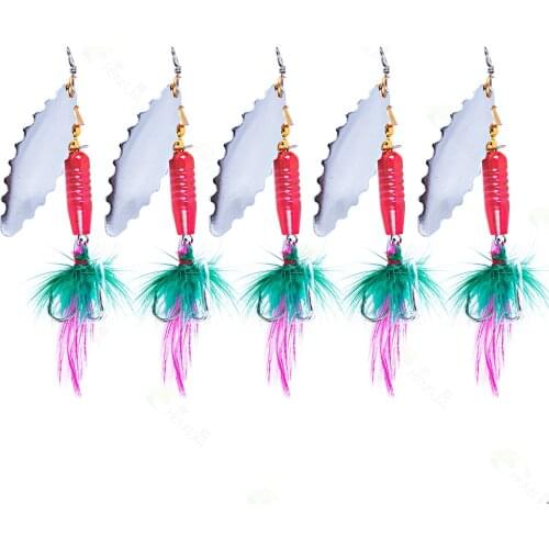 7.8CM-8.5G Metal Fishing Lure spoon lure hard spinner bait 4# Feather Hook Isca Artificial Fishing Tackle