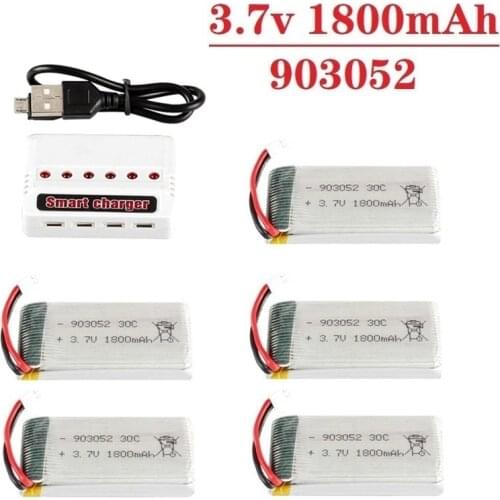 3.7v 1800mAh Lipo Battery with Charger for SYMA KY601S X5 X5S X5C X5SC X5SH X5SW M18 H5P H11D H11C Zangon RC Reposition Parts