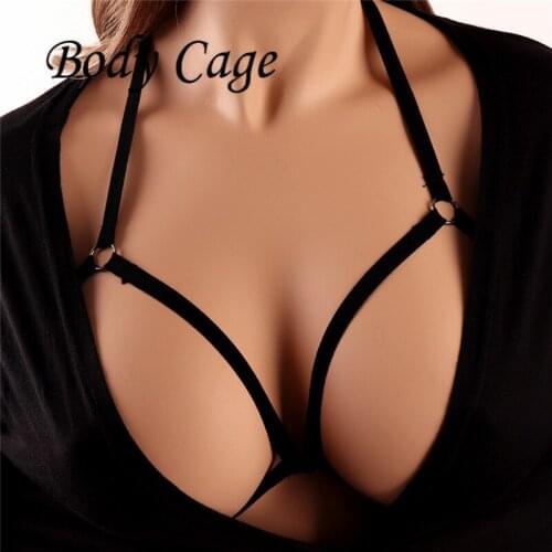 Body Cage Sexy Womens Underwear Goth Cage Bra Garter Belt Erotic Chest Body Suspender Bondage Lingerie New halloween costumes