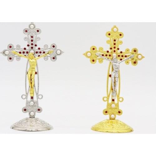 HeyMamba Church Relics Jesus on the Stand Cross Wall Crucifix Antique Home Chapel Decor Religious Gift