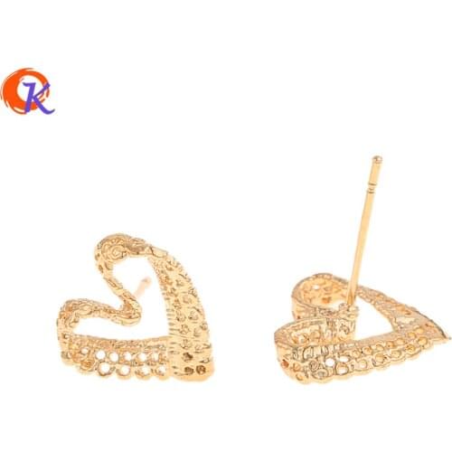 Cordial Design 40Pcs 11*12MM Fashion Jewelry/Stud Earring/DIY Making/Genuine Gold Plating/Heart Shape/Trendy Earrings For Women