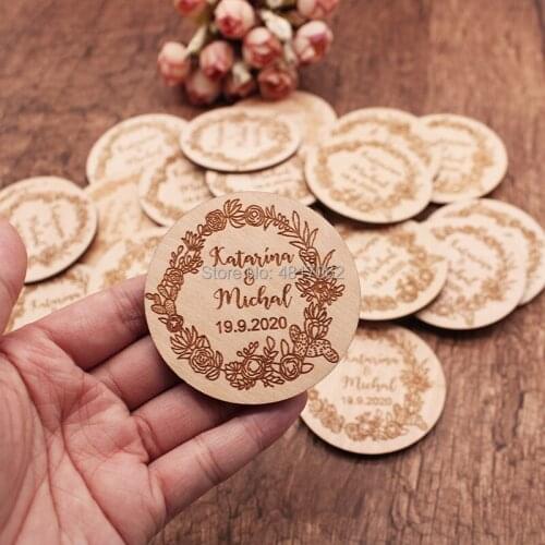 Wooden Wreath Flower Clusters Save The Date Antique Save The Date, Carved Wood Save The Date Magnet