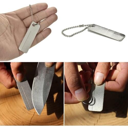 Pocket Diamond Stone Sharpener Keychain For Knife Fish Hook Finger Nail File Outdoor Camping Sharpeners Tool Portable EDC