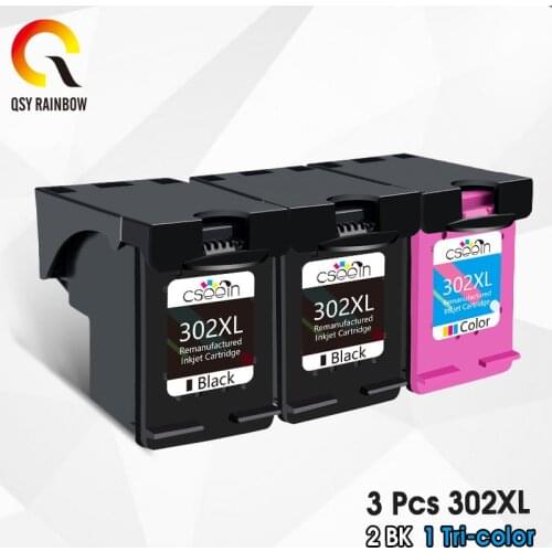 QSYRAINBOW 302XL ink Cartridge Replacement for HP 302 HP302 XL Ink Cartridge for Deskjet 1110 1111 1112 2130 2131 printer