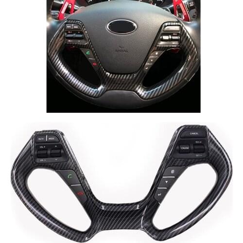Carbon Fiber Wheel Buttons Buttons Navigation Player Cruise Control Steering Wheel Switch for Kia K3 K3S 2011-2017