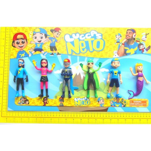 14cm 6pcs/lot Lighting Luccas Neto Doll PVC Toys Vinyl Model Action Figure Kids Christmas Gift