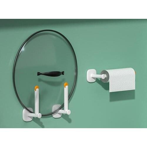 L Shaped Telescopic Hook Sticky Hooks Rotatable Wall Shelf Hanger Kitche Organizer Lid Rack Bathroom Storage Napkin Holder