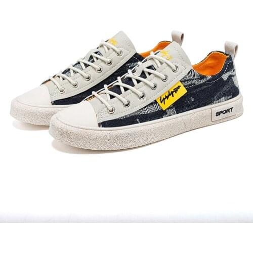 2021 New Canvas Shoes Men Casual Shoes Mens Breathable Four Seasons Fashion Flats Board Shoes Designer Lace-Up Denim Shoes