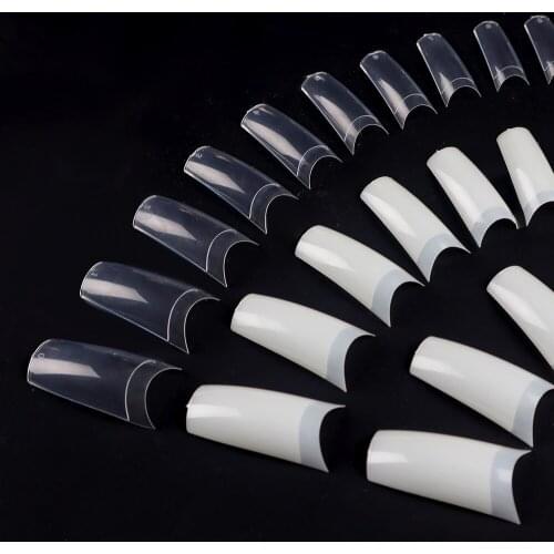 False Nails Christmas Transparent 100Pcs Tips For Extension French Square Manicure Designs Professionals Acrylic Nails Set