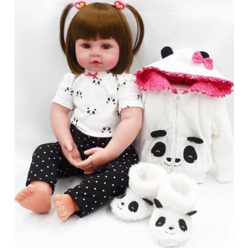 New Hot Panda Cloth For Realistic Reborn Silicone Toddler Baby Girl Dolls 24" Christmas Outfit Baby Clothing Thanksgiving