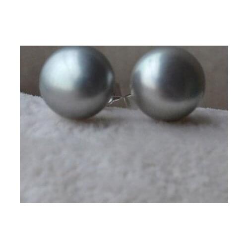 New Arrival Favorite Pearl Pearl Jewelry Bridesmaid 9MM Gray Genuine Freshwater Pearls Silver Stud Earring Fine Lady Gift