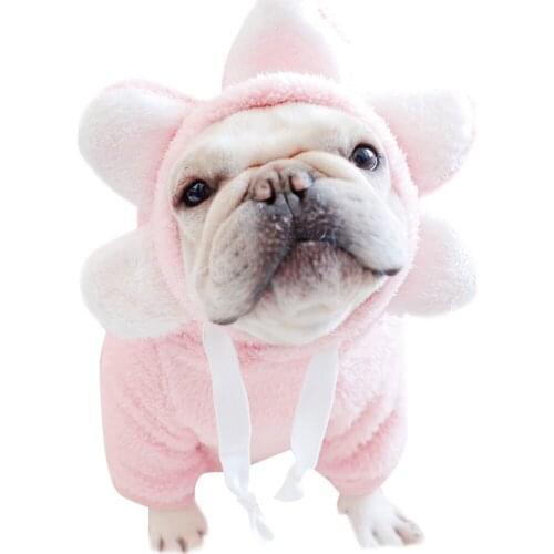 Pet Clothes Dog Flower Sweater Cute Lovely Sunflower Clothes Fleece Sweater for Dogs RERI889