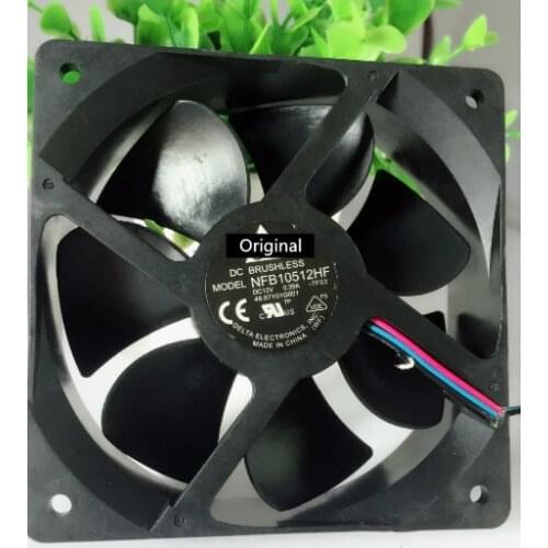 Original 100% working NFB10512HF -7F03 DC 12V 0.39A 3-wire 3-pin connector 70mm 105x105x32mm Server Square Cooling fan