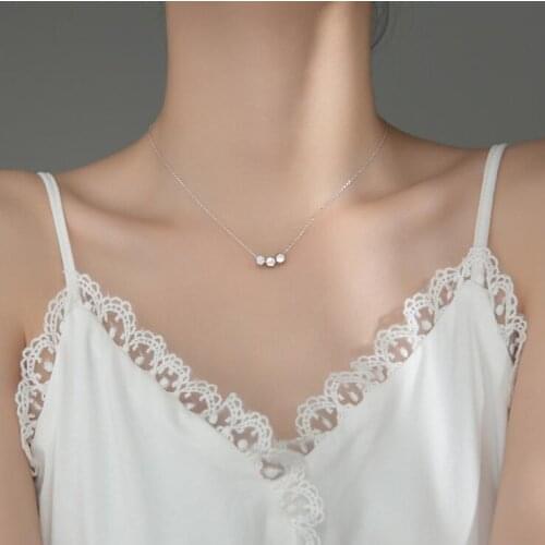 Simple Style 925 Silver Pendant Necklace with Cubic Zirconia