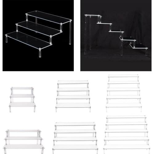 Transparent Acrylic Figure Display Riser Stand Cosmetics Holder Stand Shelf for Decor