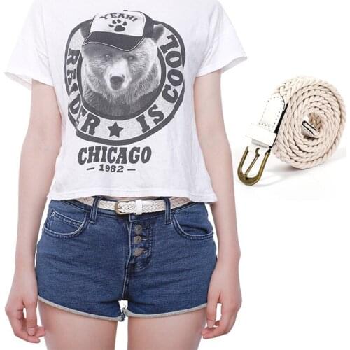 2021 NEW Fashion Braided Waist Belt Vintage Women Ladies Candy Hemp Rope Canvas Strap Female Elegant Dress Modeling Belts