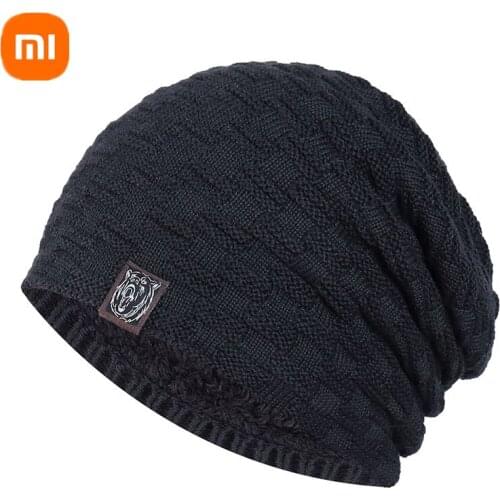 Xiaomi mijia hat men plus velvet warm cold-resistant ear protection knitted hat thick woolen hat outdoor ski hat