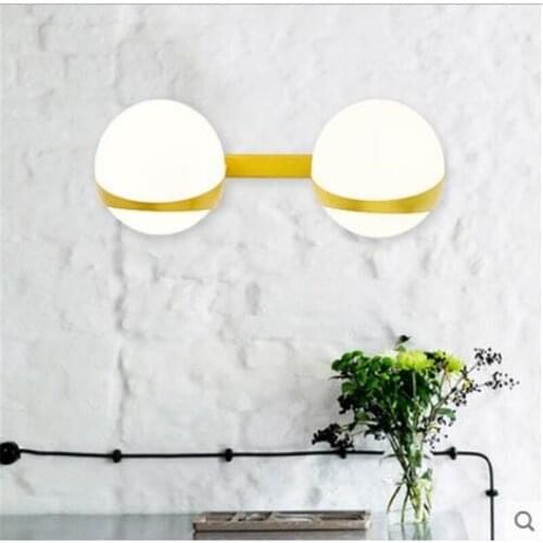 Nordic 1/2heads bedside wall lamp Hotel villa lamp model room lighting living room restaurant lights wall light led lamp ZA8182