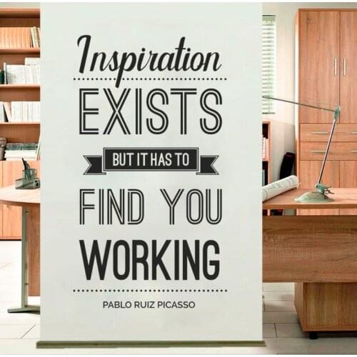 Inspiration Exist Wall Sticker Office Wall Decal Removable Vinyl Wall Sticker Quote Picasso Home Decor Inspiration Words AY063
