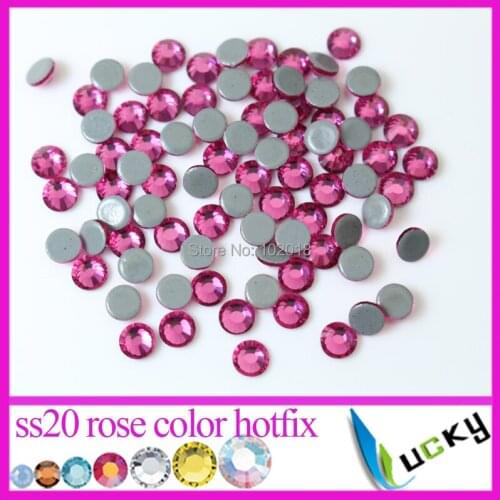 Top Quality flat back hotfix rhinestones! ss6 ss10 ss16 ss20 ss30 Rose color iron crystal strass for Motif Freeshipping