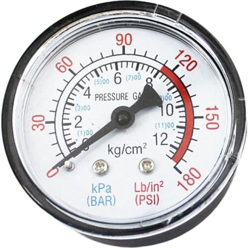 Y50 Portable Air Compressor Pressure Gauge Pressure Calibrator Dual Scale Manometer Horizontal 1 / 4 Pressure Gauge