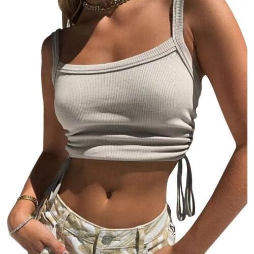 Summer T Shirt Women 2021 Ins Pure Color Sexy Party Brought Small Condole Belt Vest Female Tee Tshirts Dropshipping BYT202101