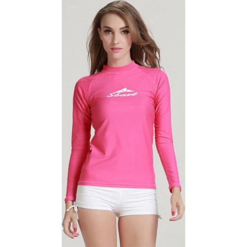 Womens Long Sleeve Rash Guards Pink
