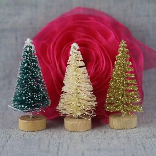 1pcs Mini Christmas Tree 3 Colors Snow Frost Small Pine Tree Diy Craft Desktop Decoration Christmas Ornaments