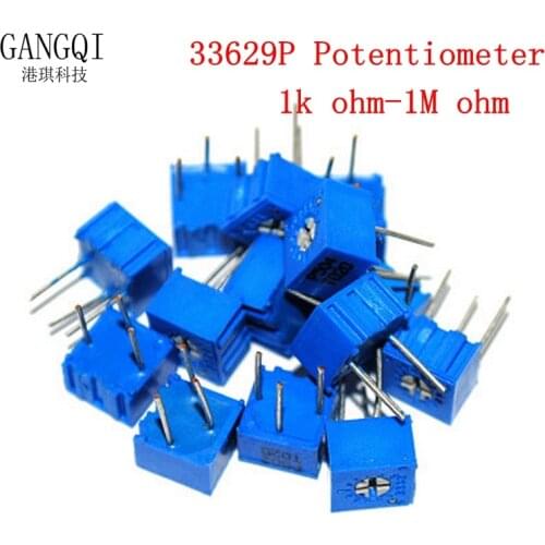10pcs 3362P series resistance 101 201 501 102 202 502 103 Trimpo Trimmer Potentiometer 3362 500R 1K 2K 5K 10K 20K 50K 100K 1M