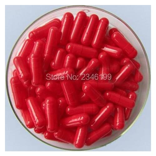 1000pcs/lot Size 0# Red Empty Capsule Shells, Top and Body Separated Powder Refillable Container, Empty Gelatin Capsule Shells