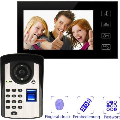 7inch TFT LCD Display 16:9 Digital Doorbell Rainproof Wifi Intelligent Video Door Phone Touch-screen Fingerprint Remote Control