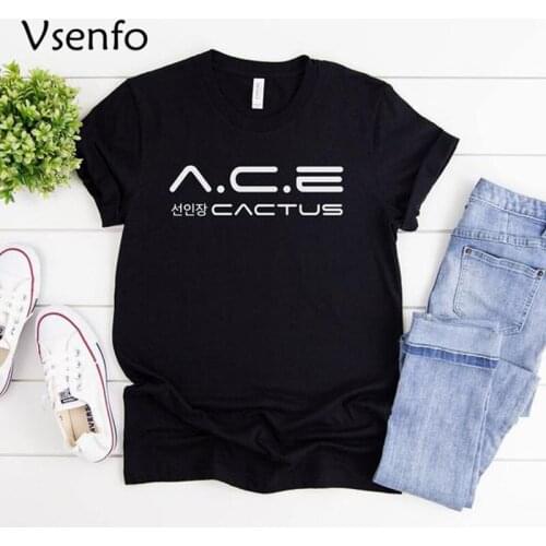 A.C.E Cactus T Shirt Women Adventure Calling Emotions T-Shirt ACE K-pop Fandom Savage T-shirts Casual Under Cover Tops S-XXXL