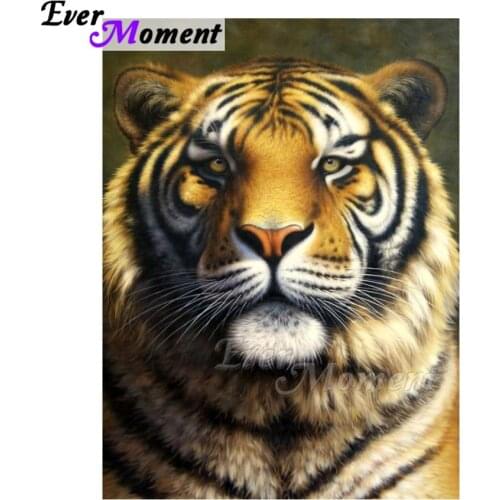 Ever Moment Diamond Painting Tiger 5D DIY Full Square Drill Mosaic Diamond Embroidery Cross Stitch Decoration Home ASF1531