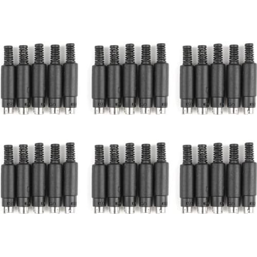 Artudatech 10 Pcs/30 Pcs DIN Male Plug Mini 8 Pin With Plastic Handle Adapter Soldering Cables Connector Accessories