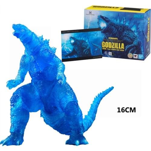 Bandai Shm Godzilla: King of The Monsters 2019 Blue Transparent Limited Edition Figure Model Toy Child Birthday Holiday Gifts