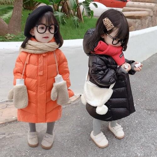 Childrens Casual Outerwear Coat New Girl 2020 Cold Winter Warm Hooded Parkas Children Cotton-Padded Clothes Kids Jacket W954