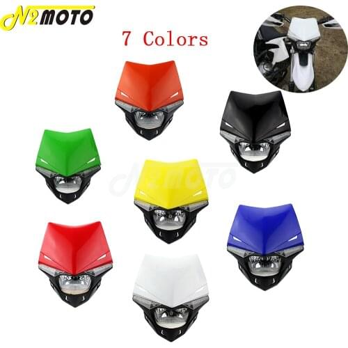 Supermoto Dual Sport Headlight LED H4 12V Vison Headlamp For Honda CRF 250 450 Suzuki Kawasaki KLX KLR KDX Yamaha YZ YZF WR WRF