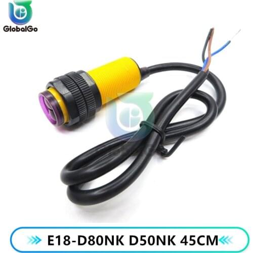 E18-D50NK E18-D80NK Diffuse Reflection Type Infrared Obstacle Avoidance Sensor Photoelectric Switch DC5V NPN Normally Open