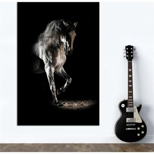 GOODECOR Black Horse Photography Canvas Photo Prints Modern Animal Canvas Painting Home Decor Wall Art Pictrues Prints no frame