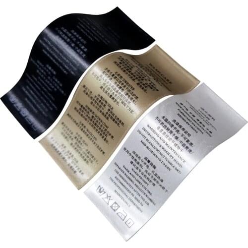 Customized Cotton Printed Care Labels For Clothes Cotton Ribbon Sewing Labels Custom Natural Cotton Clothing Tags Fabric Tag