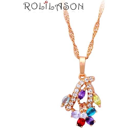 Innovative design New arrival gold tone color crystal Beautiful Flower shape necklaces & pendants fashion jewelry LN361