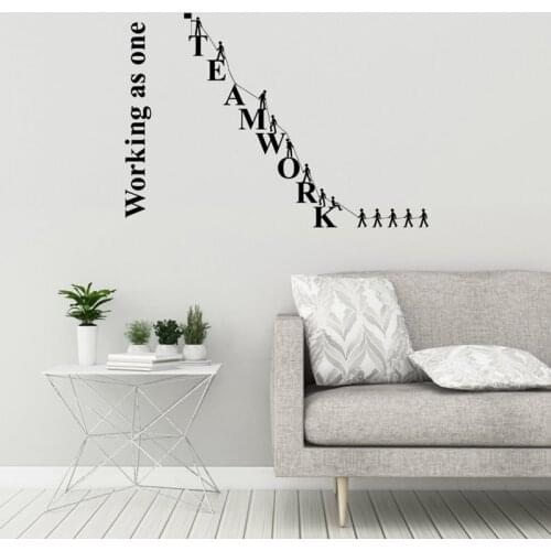 Teamwork Vinyl Wall Decal Office Quote Saying Team Work Business Stickers Mural A4-032
