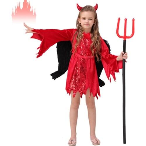 Red devil costume for girls halloween costume for girls halloween cosplay funny costumes for girls masquerade party clothing