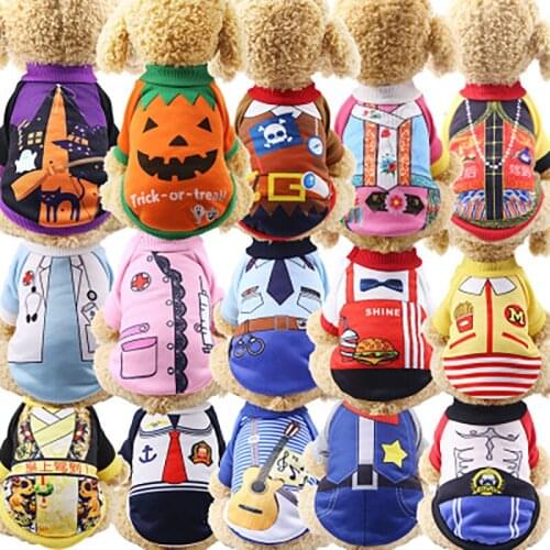 Halloween Costumes For Dogs Pet Dog Sweaters Winter Dog Clothes For Small Puppy Funny Clothing Warm Coat Pet Dog Clothes Uniform