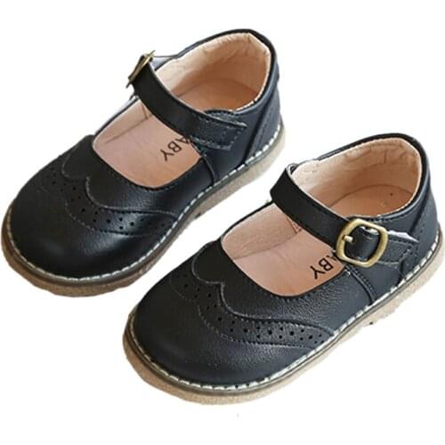 Girls leather shoes casual sneakers autumn/spring children shoes kids baby fashion school black shoes waterproof fashion