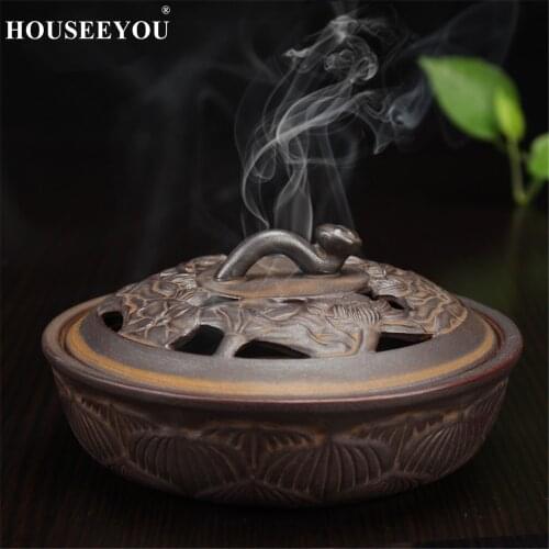 Large Coil Censer Burner Ceramic Home Decoration Sandalwood Incense Burner Living Room Office Household Ornaments Mosquito Coils