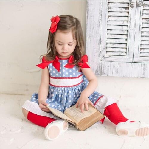 2019 Summer New Arrivals Spain Girl Sweet Princess Dress Quality Soft Dress Cotton Summer Wedding Dress Toddler Christmas Dress