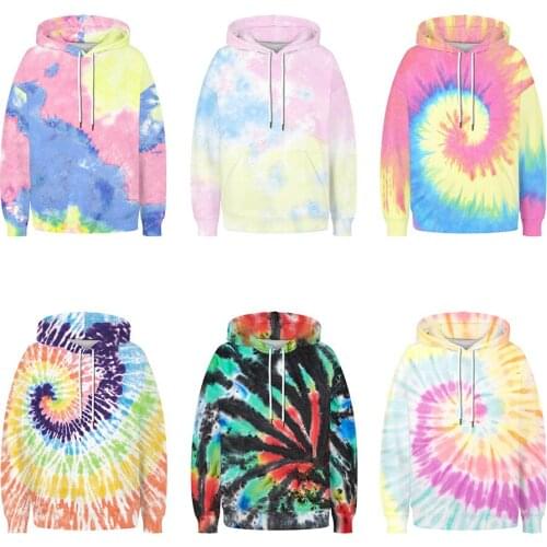 Summer Kids Tie Dye Long Sleeve Pullovers Casual Boys Girls fashion Sweatshirt Hoodie Childrens Clothing 7 8 9 10 12 Years